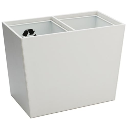 Napa Collection Dual Recycle Wastebasket with Liner 28 Quart, White